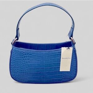 Abercrombie & Fitch-Croc-Embossed small Handbag-NEW-Blue